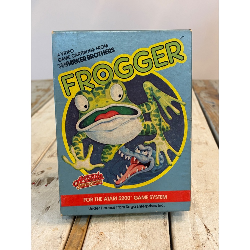 Frogger Atari 5200 Parker Brothers Arcade Game Complete Box Manual Overlays 9530 - Picture 2 of 9